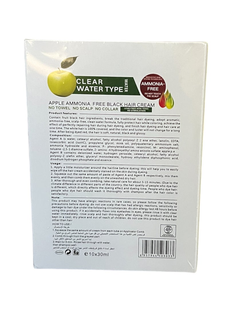Apple Blossoms Apple Ammonia Free Black Hair Color Cream 30ml - Image 2